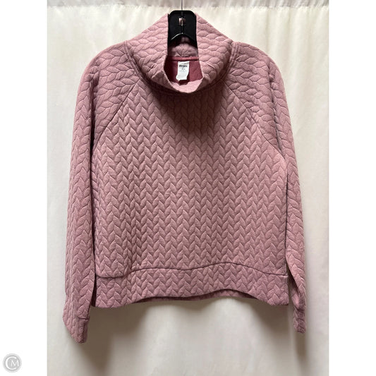Athletic Top Long Sleeve Collar By Rbx In Pink, Size: M