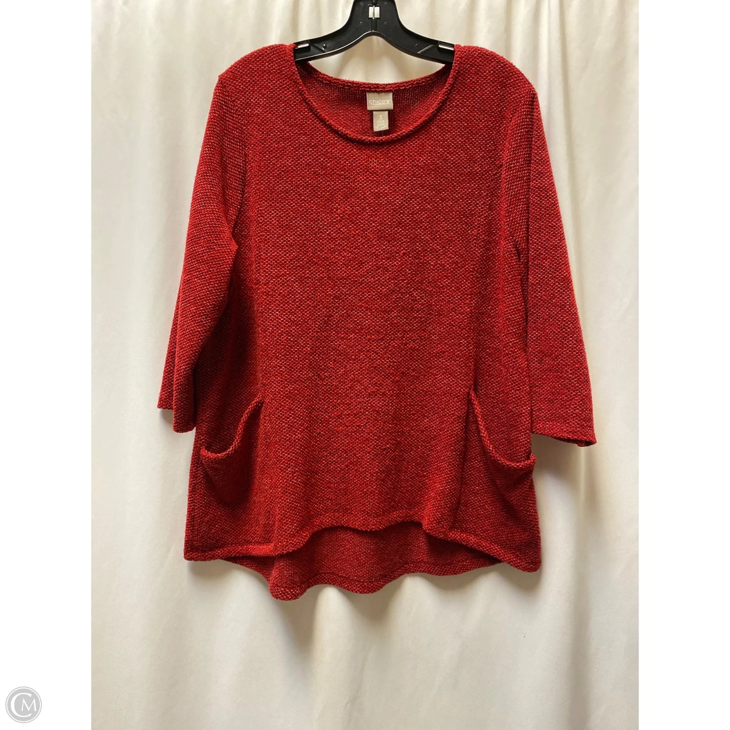 Sweater By Chicos In Red, Size: Xl