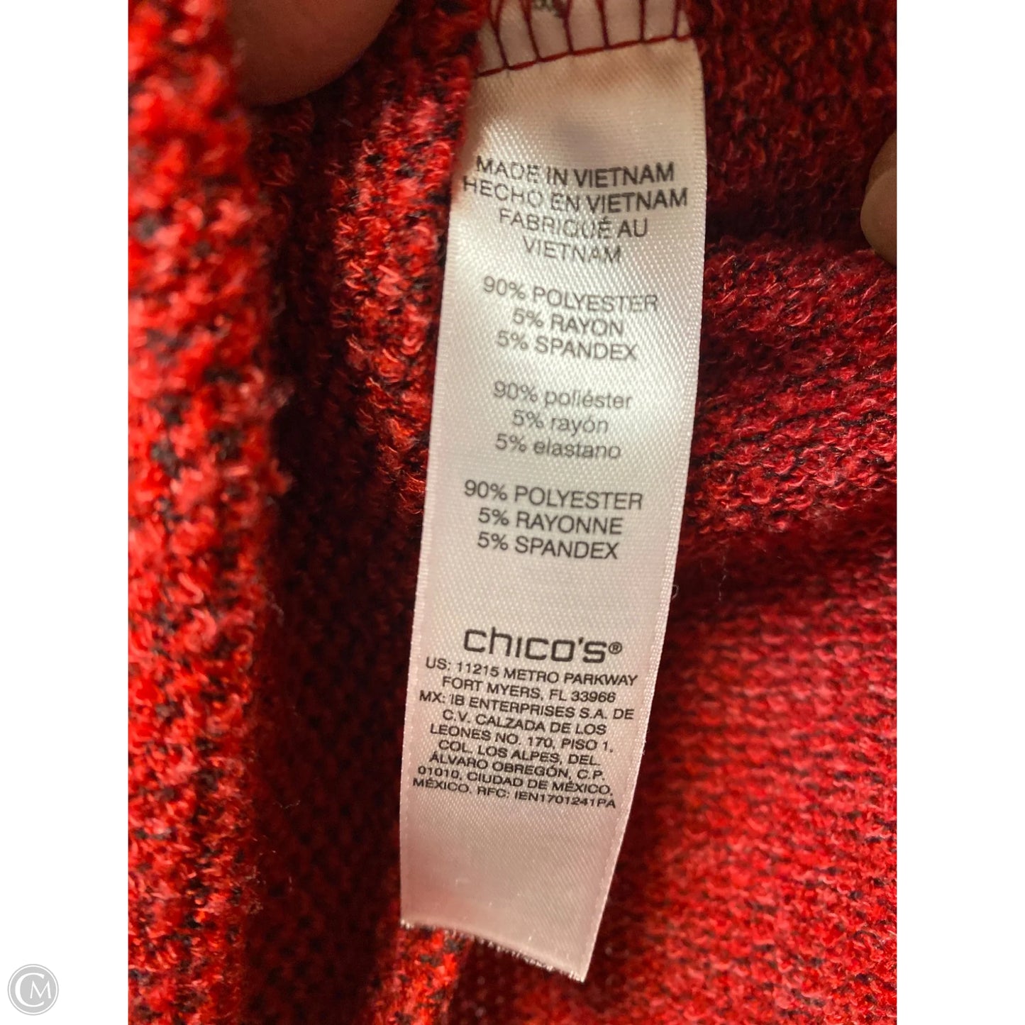 Sweater By Chicos In Red, Size: Xl