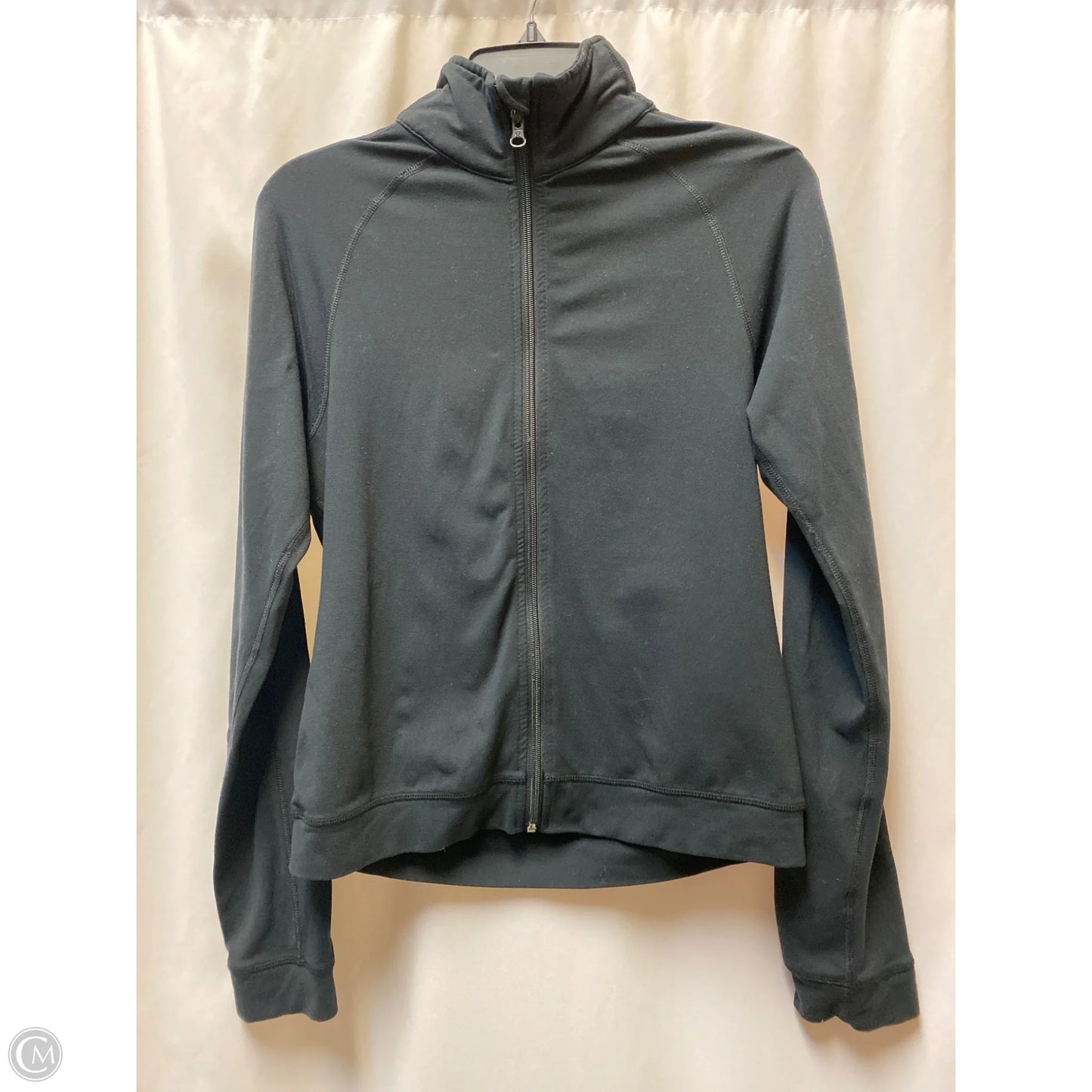 Athletic Top Long Sleeve Collar By Lululemon In Black, Size: 6