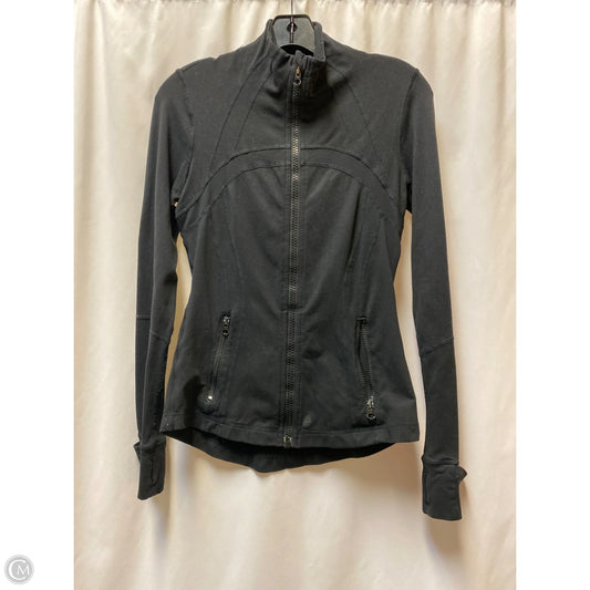 Athletic Top Long Sleeve Collar By Lululemon In Black, Size: 6