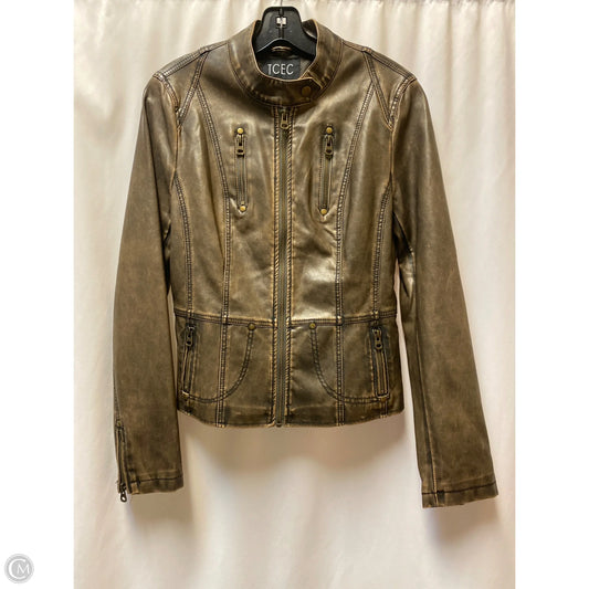 Jacket Moto By Tcec In Brown, Size: L