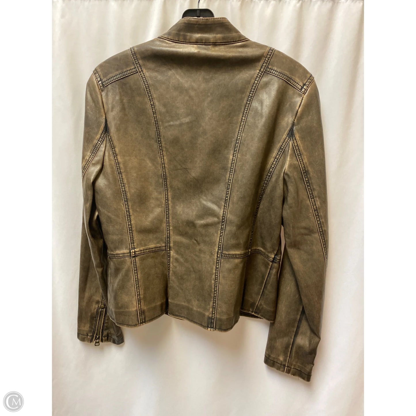 Jacket Moto By Tcec In Brown, Size: L