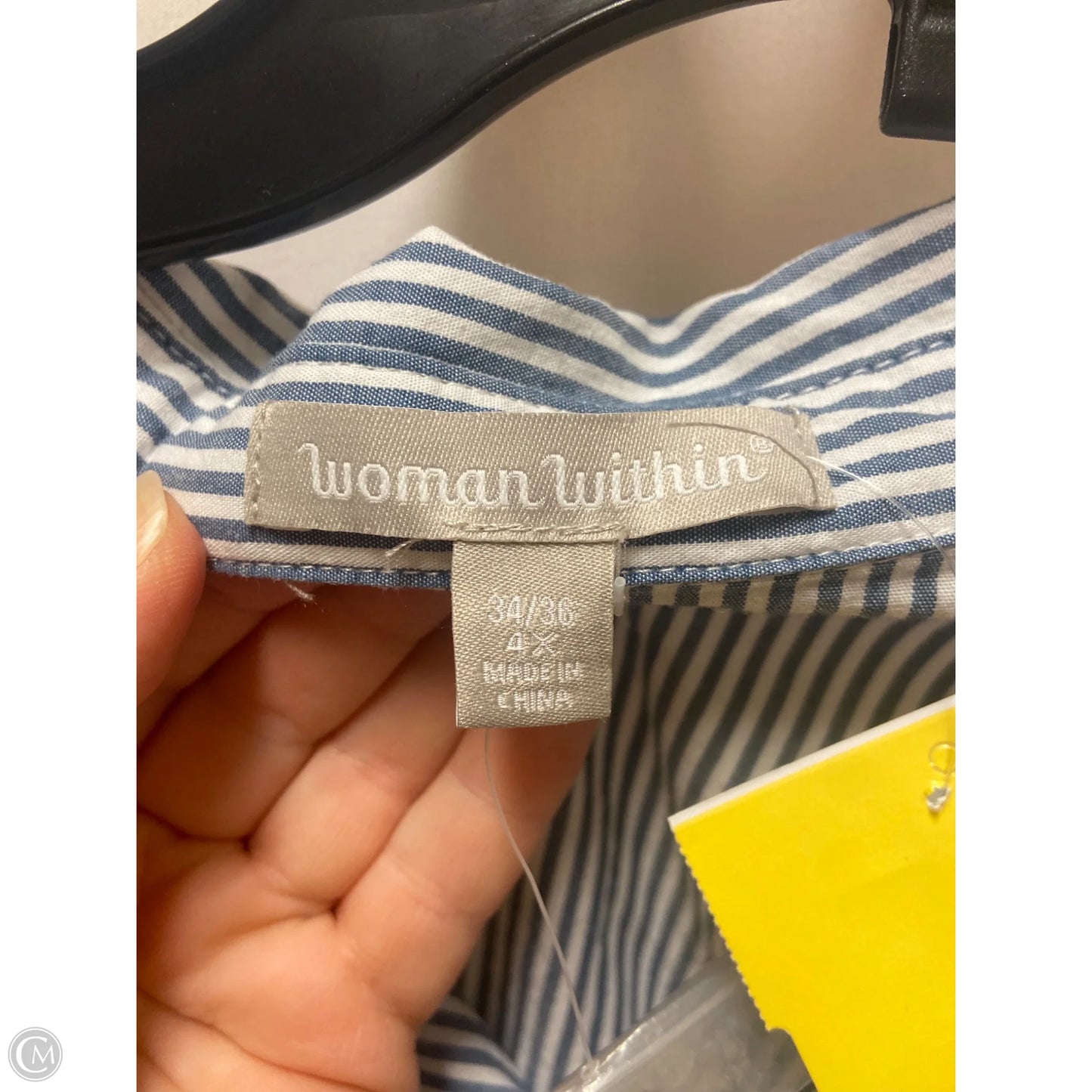Top Long Sleeve By Woman Within In Blue, Size: 4x