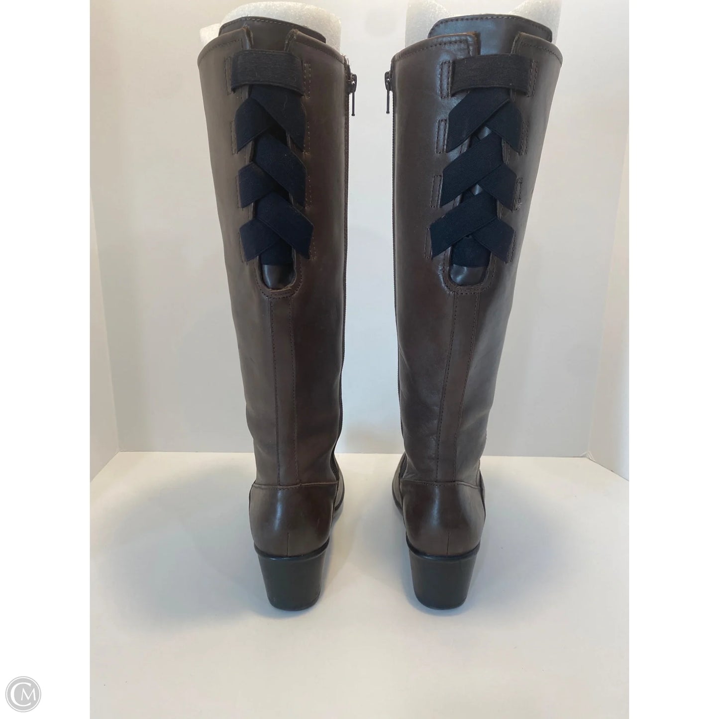 Boots Knee Heels By Cushionaire In Brown, Size: 7.5