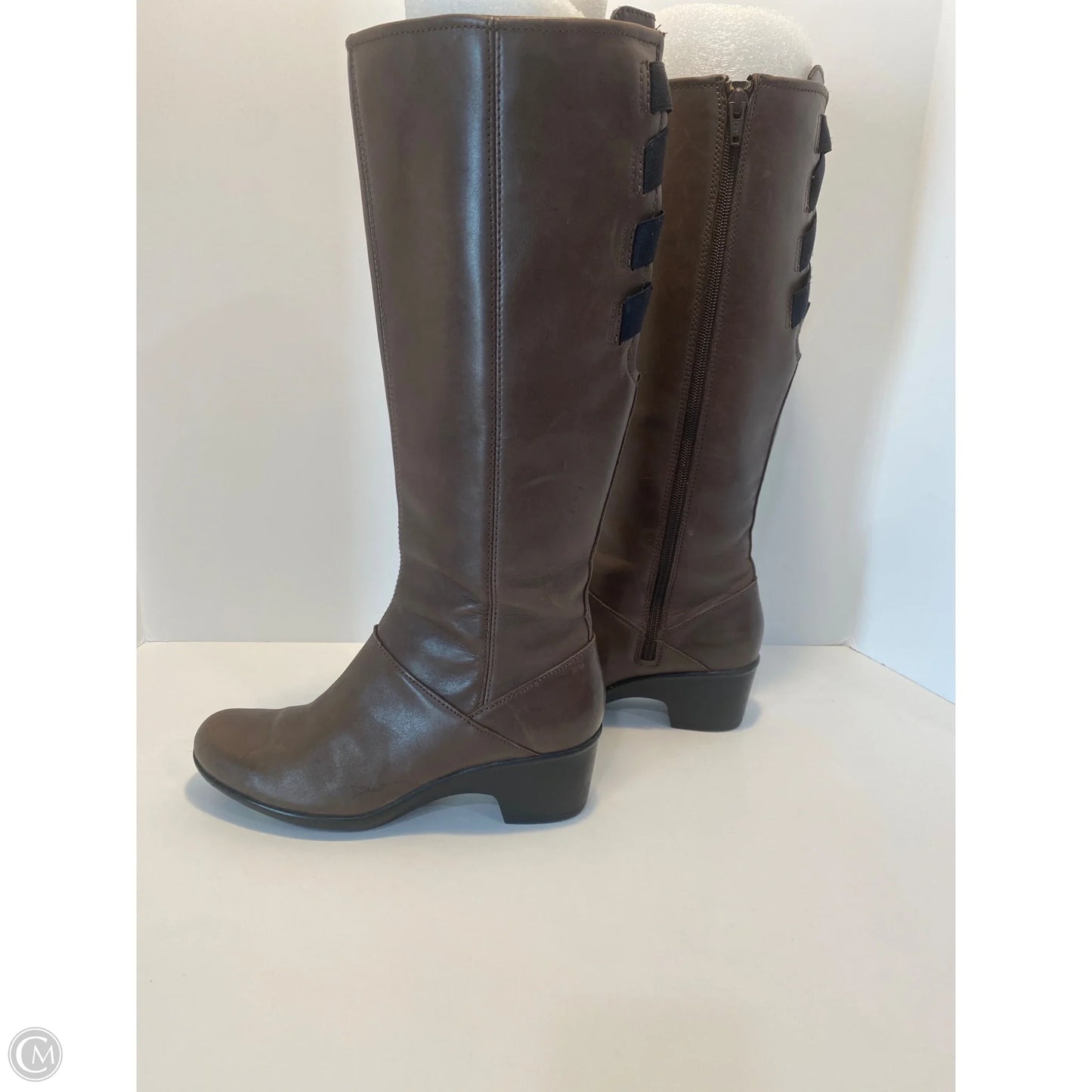 Boots Knee Heels By Cushionaire In Brown, Size: 7.5