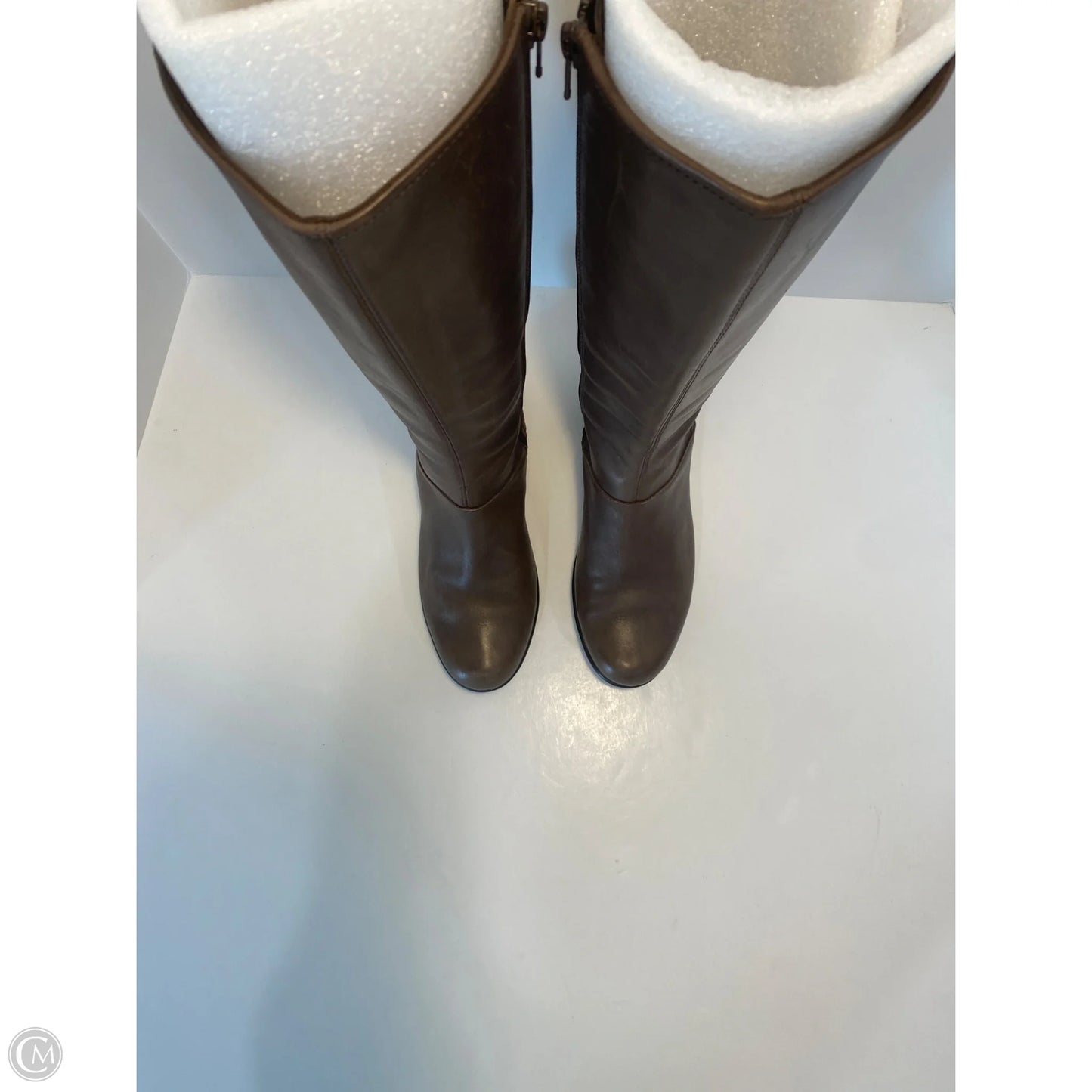 Boots Knee Heels By Cushionaire In Brown, Size: 7.5