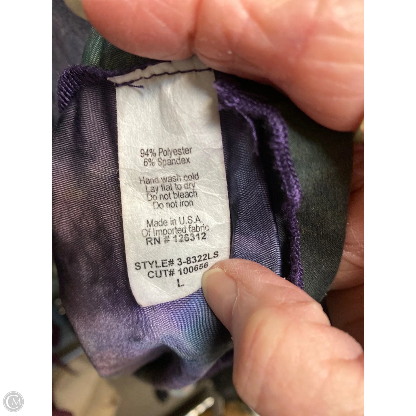 Top 3/4 Sleeve By Clothes Mentor In Purple, Size: L