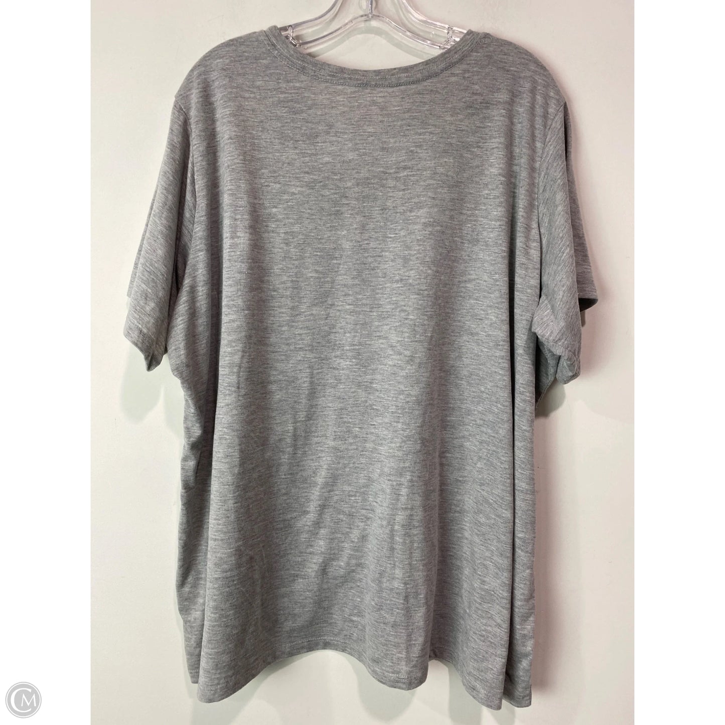 Top Short Sleeve By Holiday Time In Grey, Size: 3x