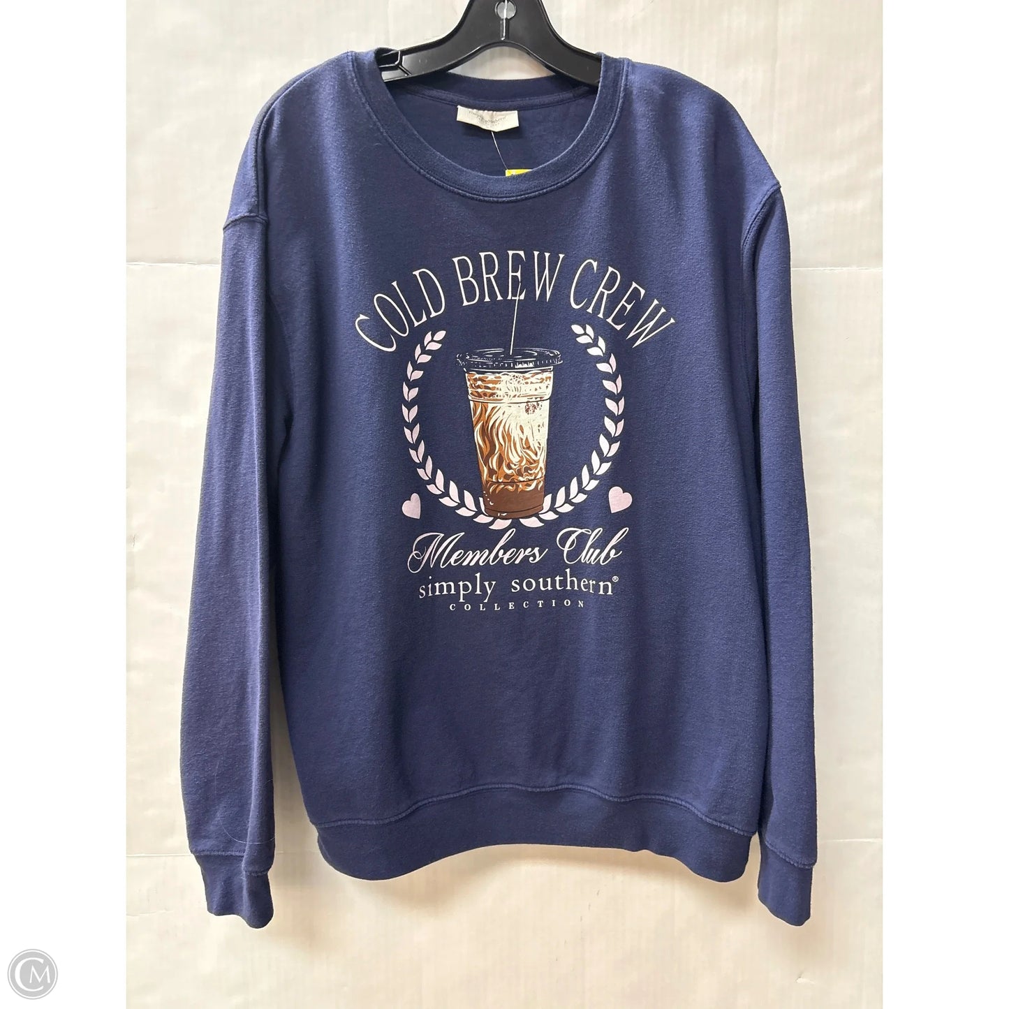 Sweatshirt Crewneck By Simply Southern In Navy, Size: L