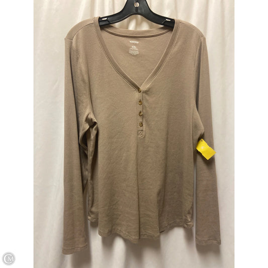 Top Long Sleeve By Sonoma In Brown, Size: Xxl