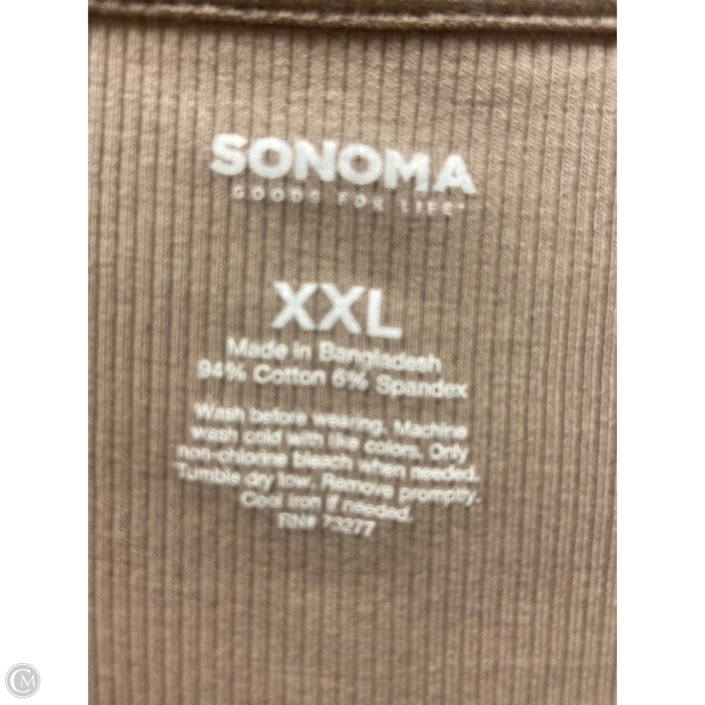 Top Long Sleeve By Sonoma In Brown, Size: Xxl
