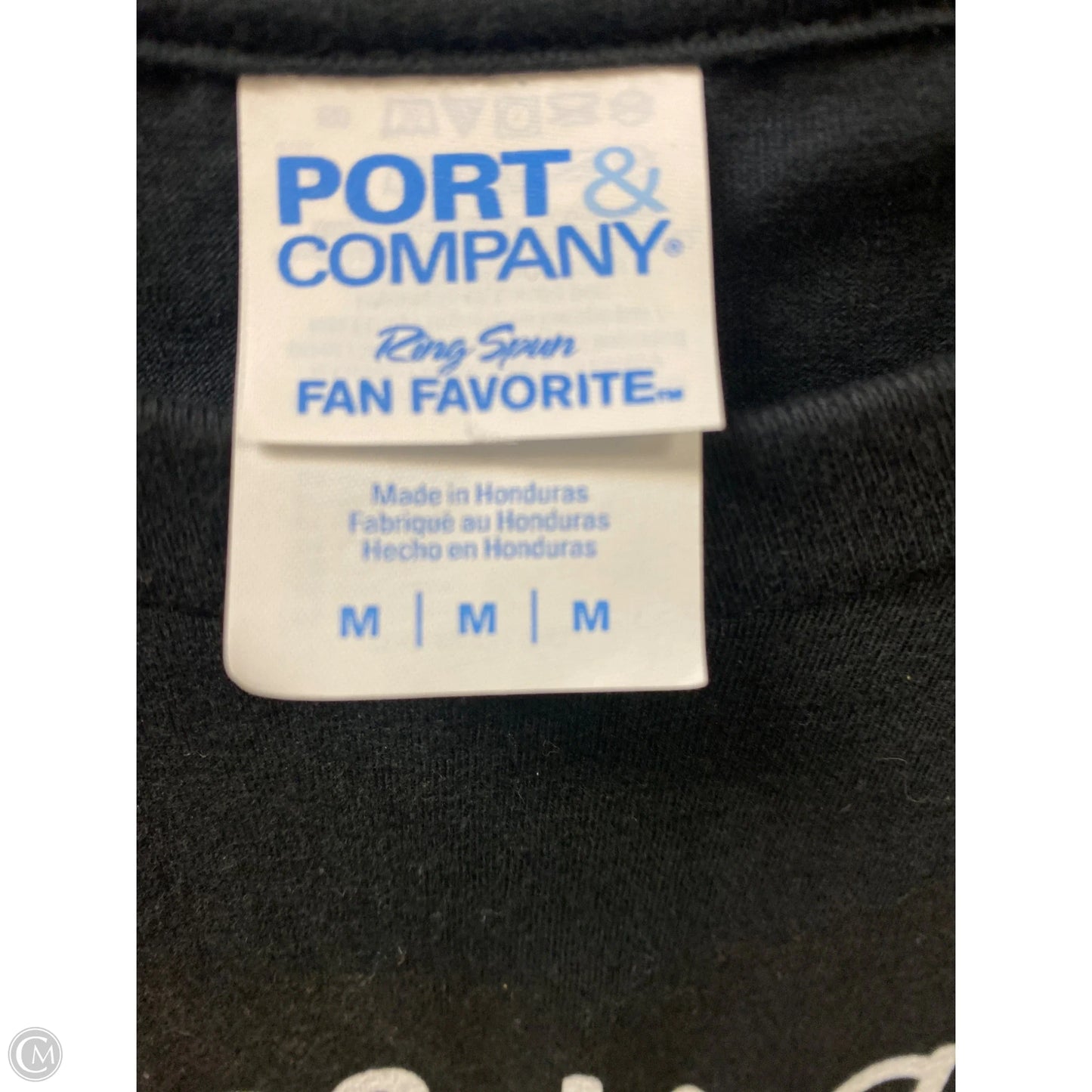 Top Short Sleeve By Port & Company In Black, Size: M