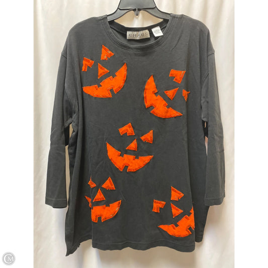 Sweatshirt Crewneck By Chaus In Black, Size: 2x
