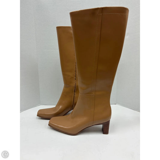 Boots Knee Heels By Michelle D. In Beige, Size: 8