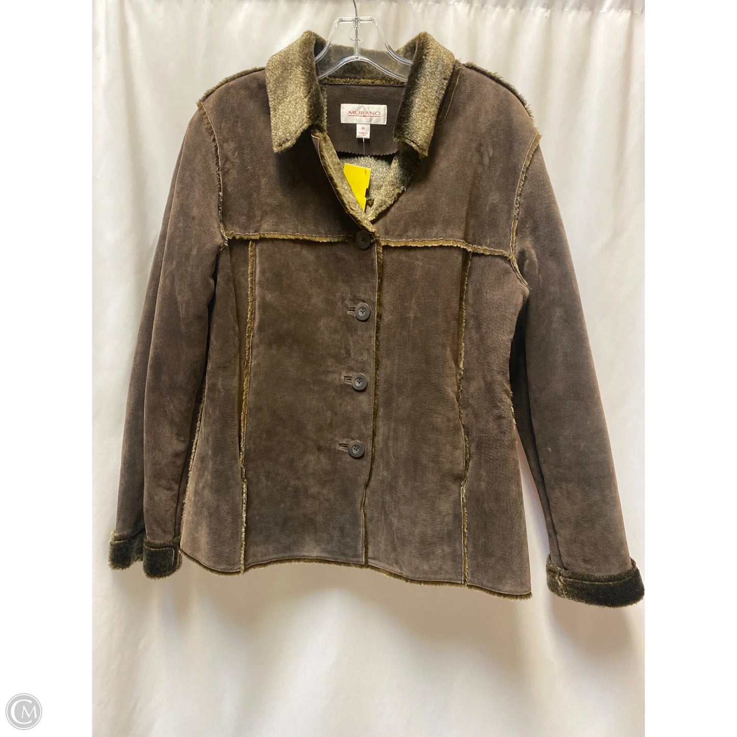 Coat Leather By Clothes Mentor In Brown, Size: M