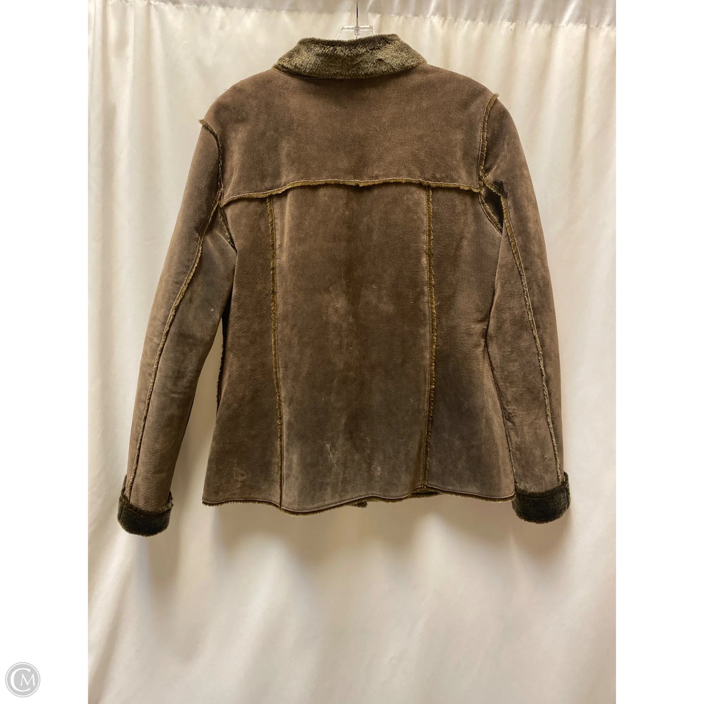 Coat Leather By Clothes Mentor In Brown, Size: M