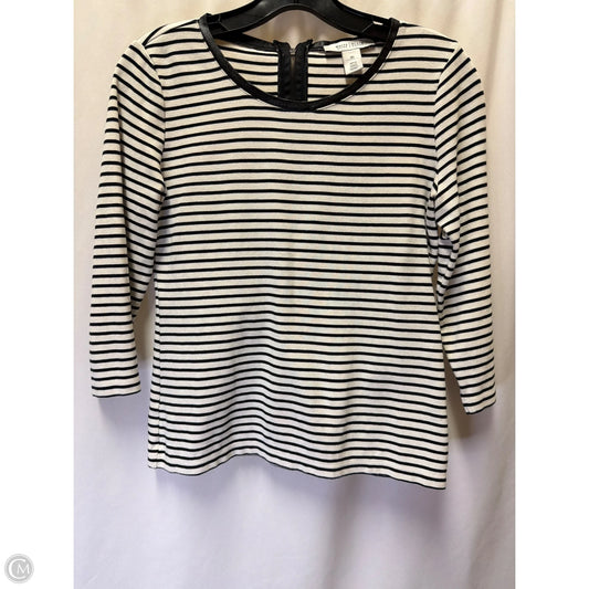 Top 3/4 Sleeve By White House Black Market In Black & White, Size: Xs