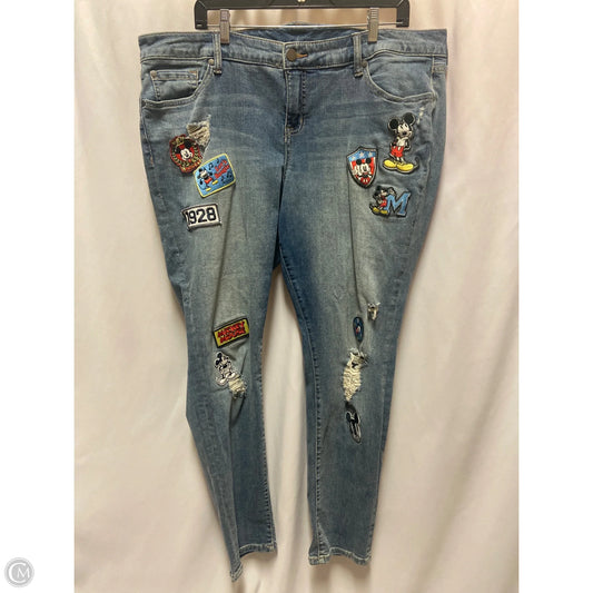 Jeans Straight By Disney In Blue Denim, Size: 18