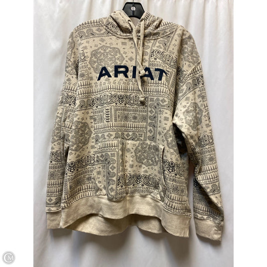 Sweatshirt Hoodie By Ariat In Tan, Size: Xxl