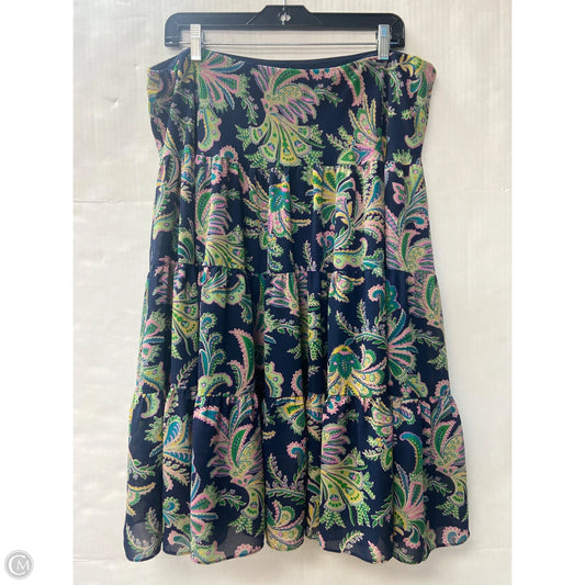 Skirt Midi By Chaps In Navy, Size: Xl
