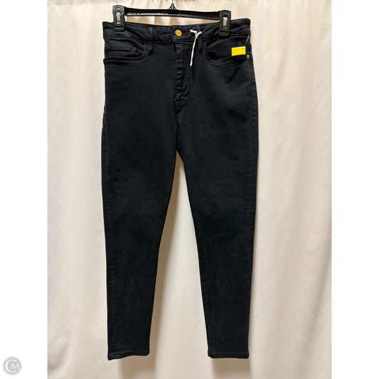 Jeans Skinny By Frame In Black Denim, Size: 2