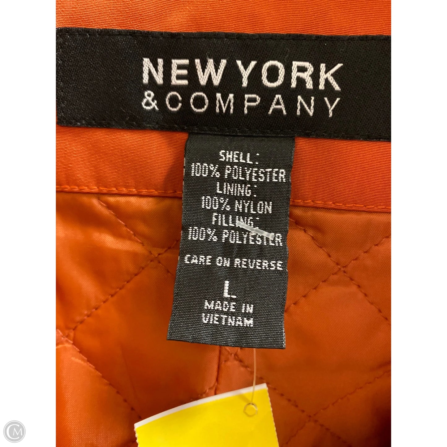 Coat Raincoat By New York And Co In Orange, Size: L