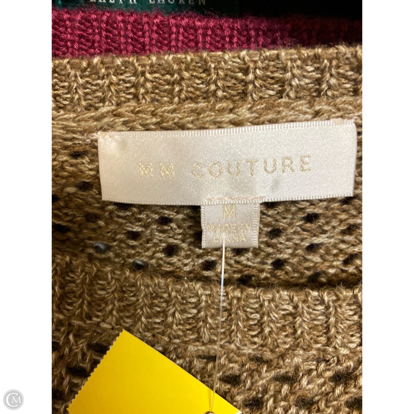 Sweater By Mm Couture In Brown, Size: M