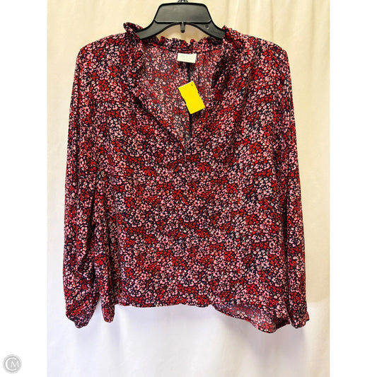 Top Long Sleeve By Abound In Red, Size: S