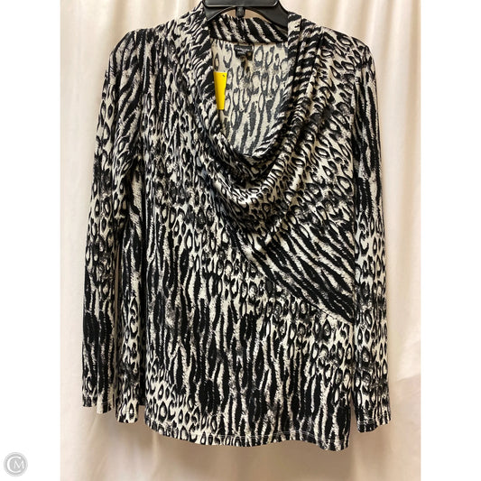Top Long Sleeve By Rafaella In Black & White, Size: M