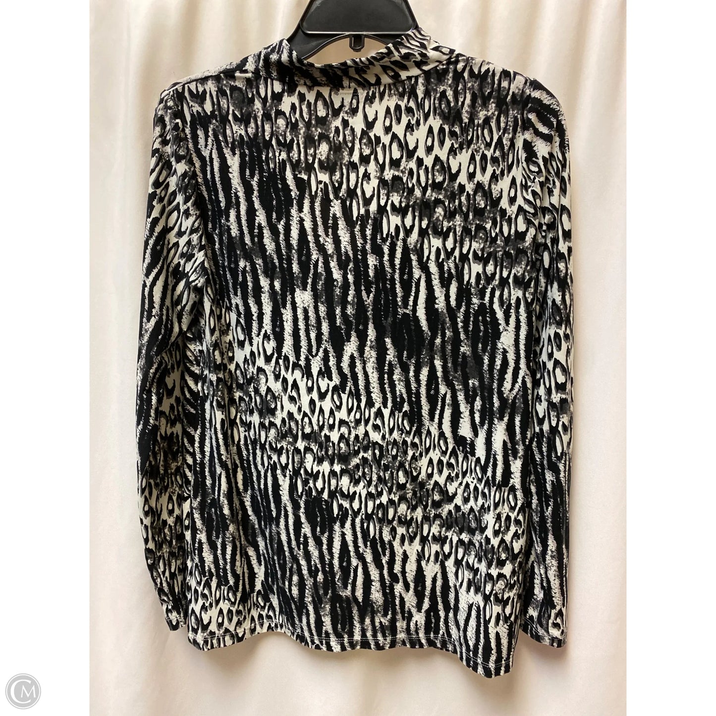 Top Long Sleeve By Rafaella In Black & White, Size: M