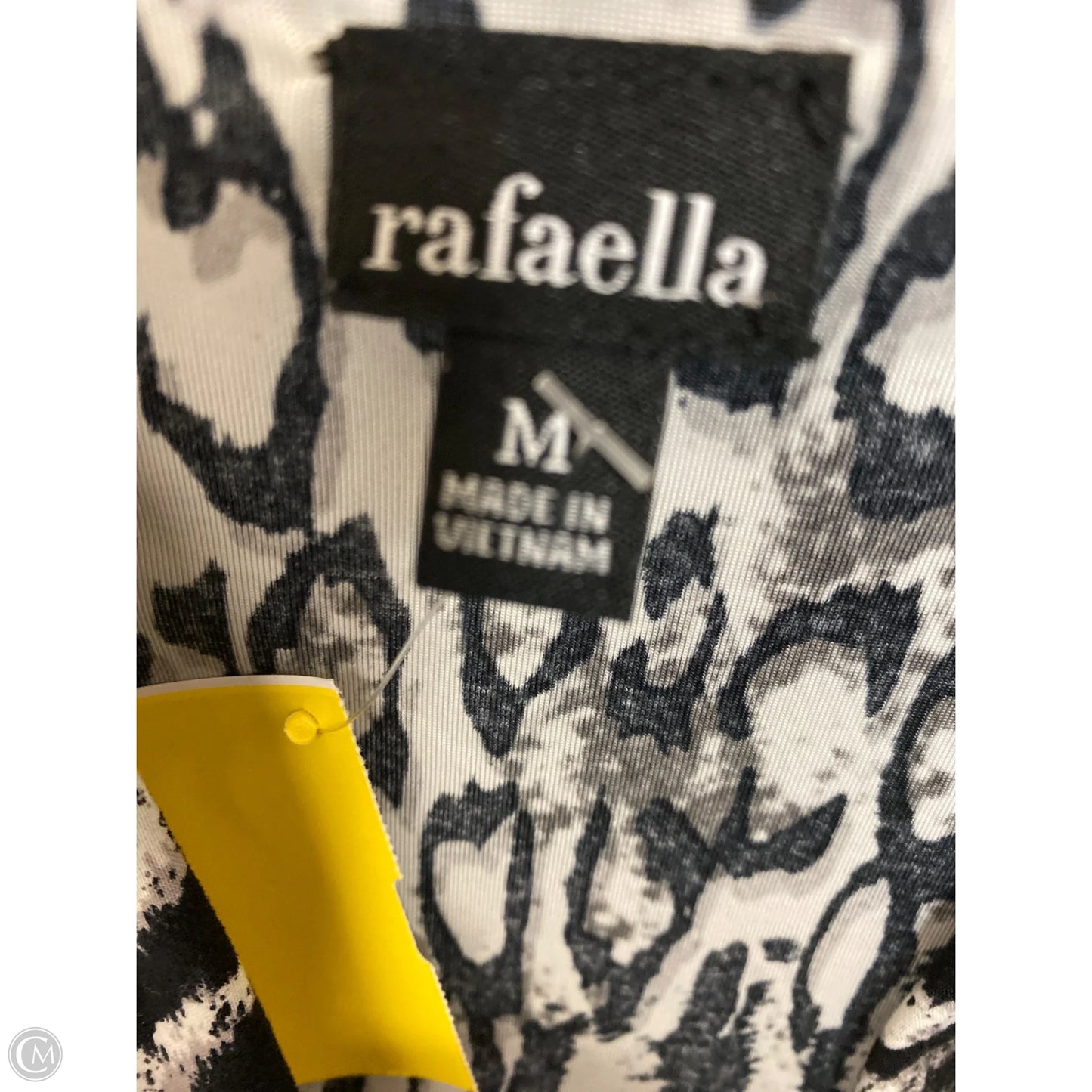 Top Long Sleeve By Rafaella In Black & White, Size: M