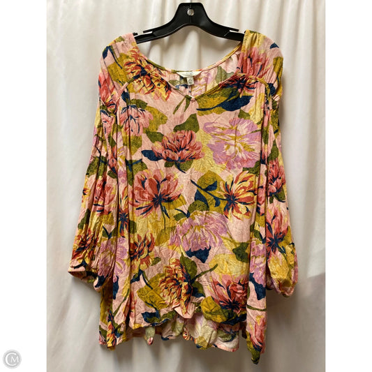 Top Long Sleeve By Terra & Sky In Pink, Size: 4x