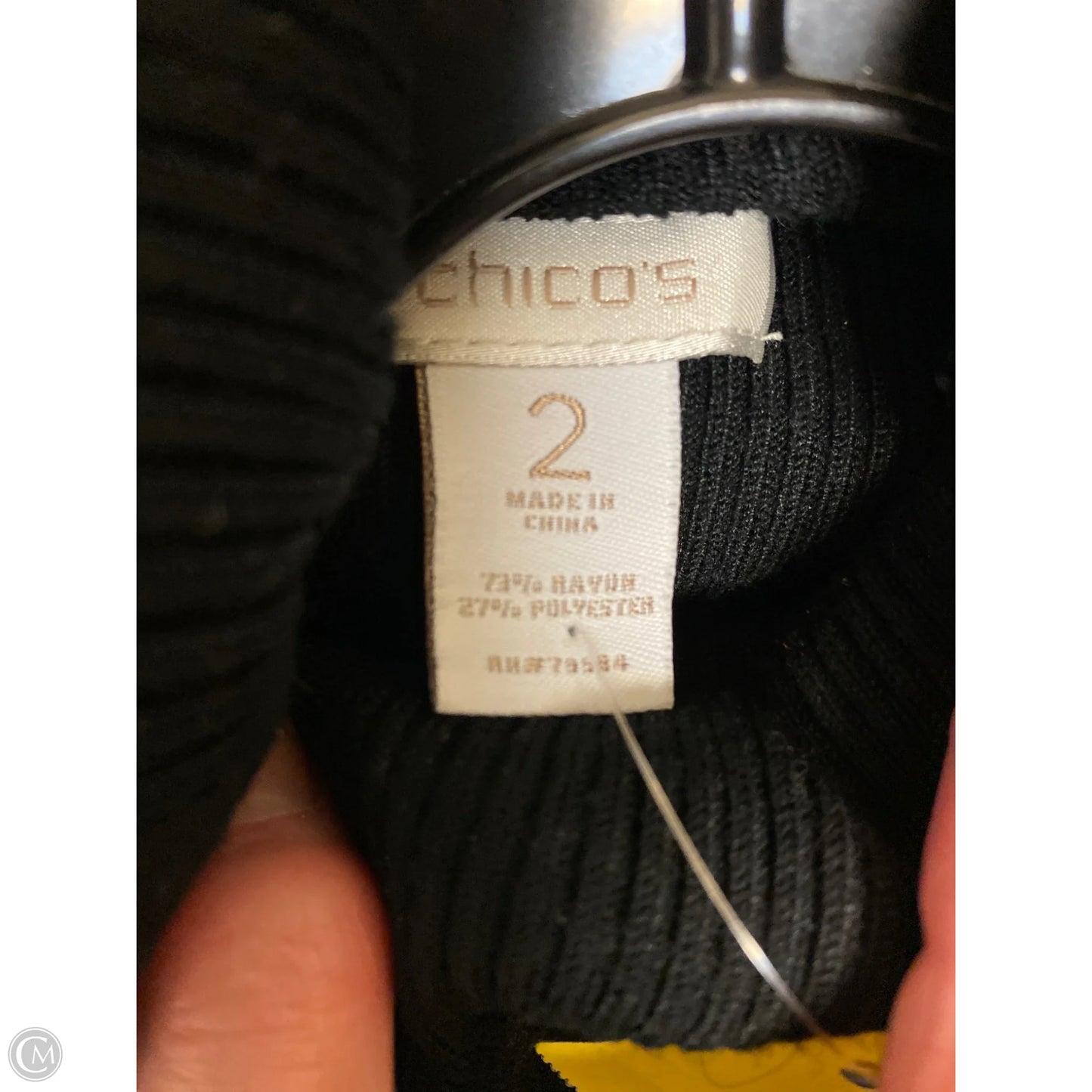 Top Long Sleeve By Chicos In Black, Size: L