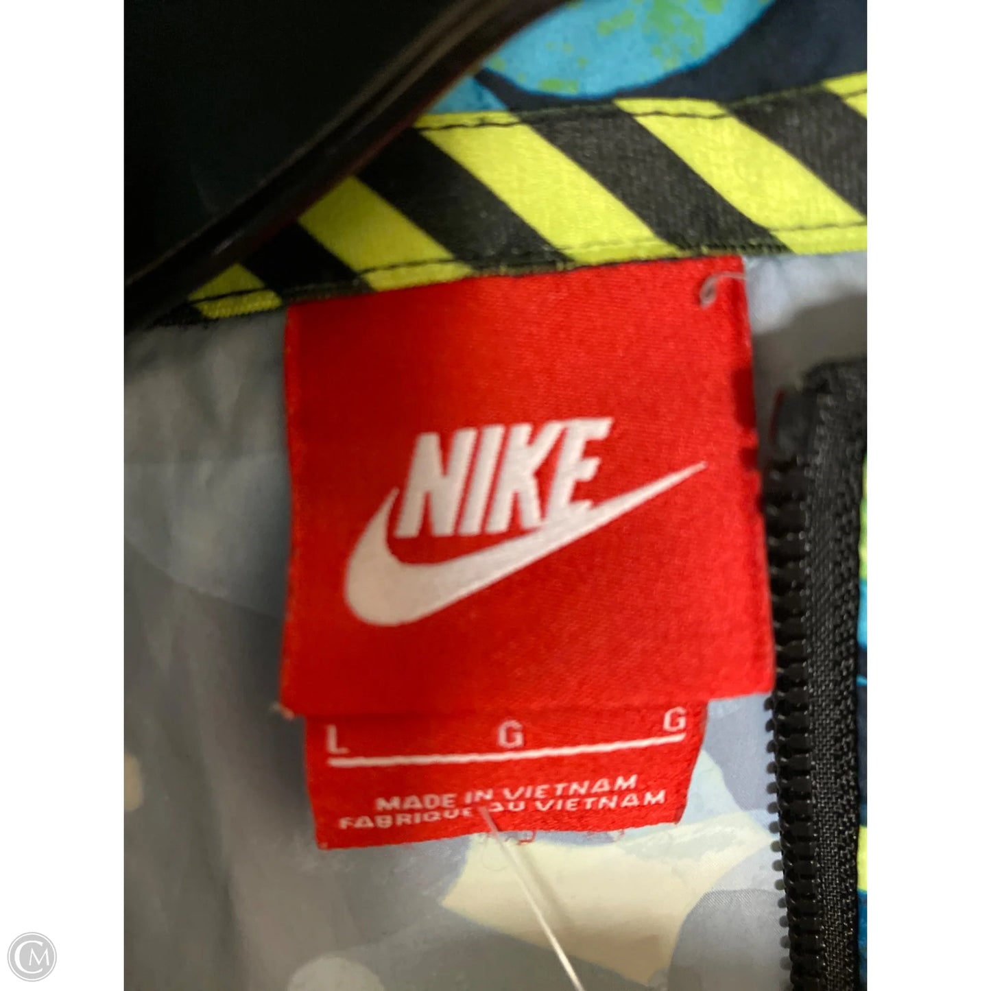 Athletic Jacket By Nike In Blue, Size: L