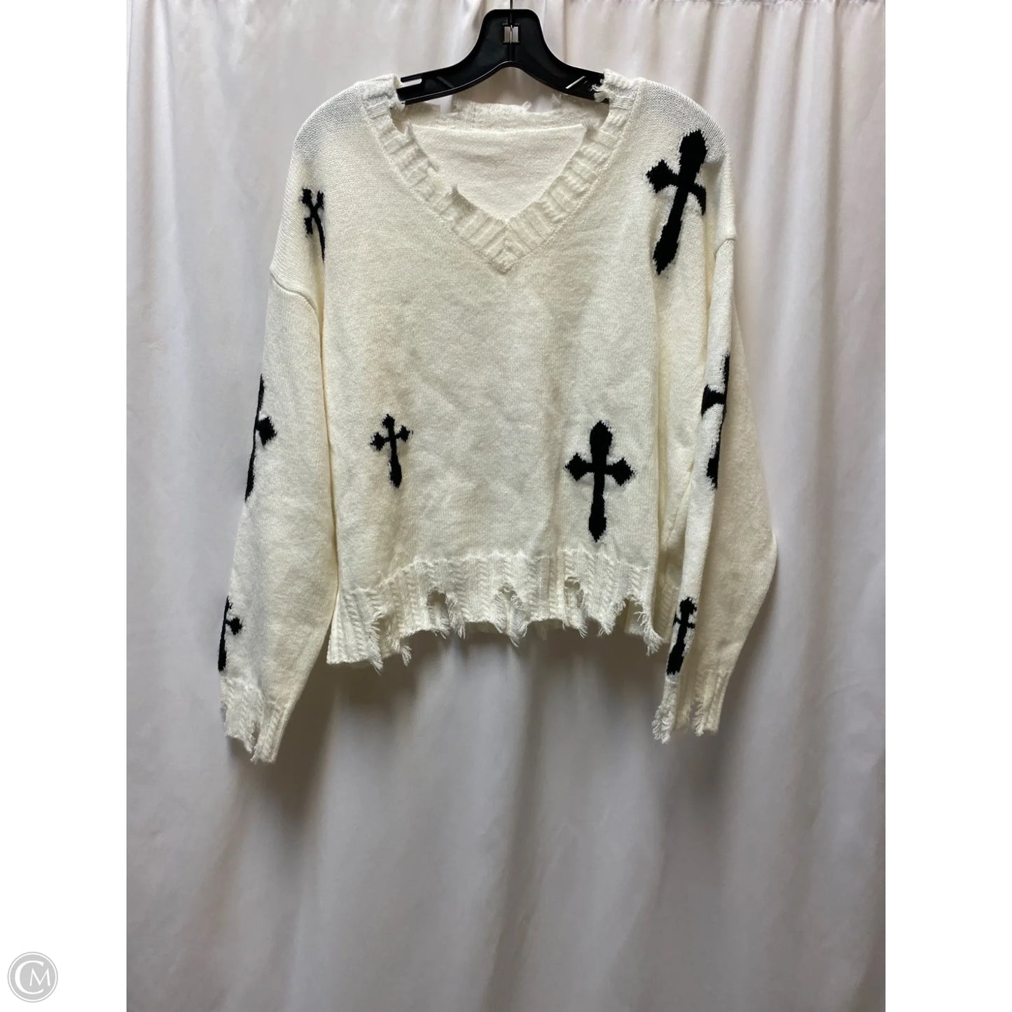 Sweater By Clothes Mentor In White, Size: Xl