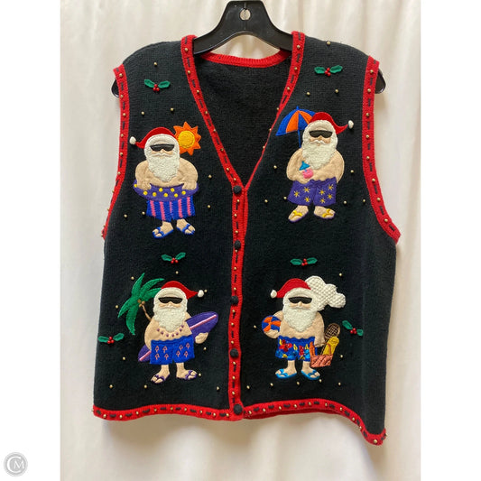 Vest Sweater By Clothes Mentor In Black, Size: L
