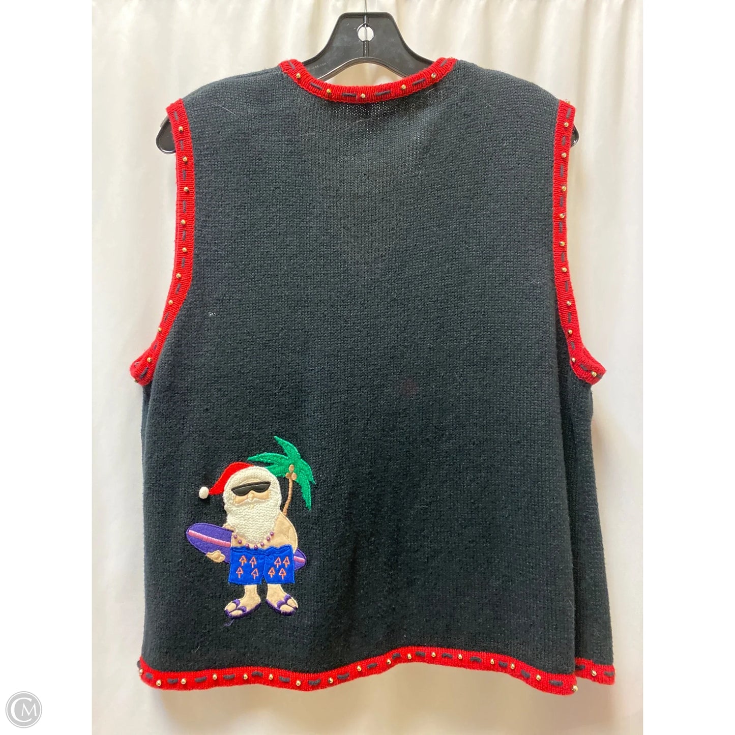Vest Sweater By Clothes Mentor In Black, Size: L