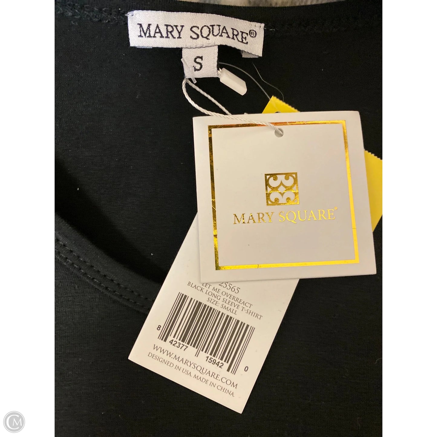 Top Long Sleeve By Mary Square In Black, Size: S