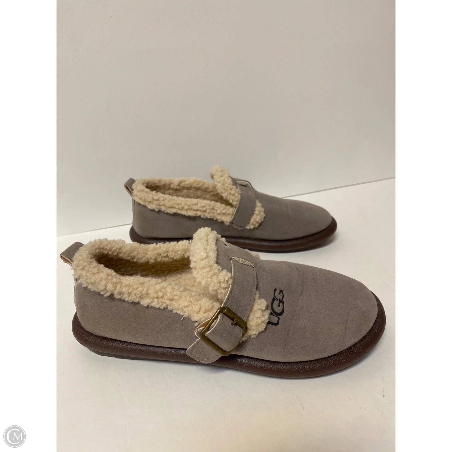 Slippers Designer By Ugg In Grey, Size: 8