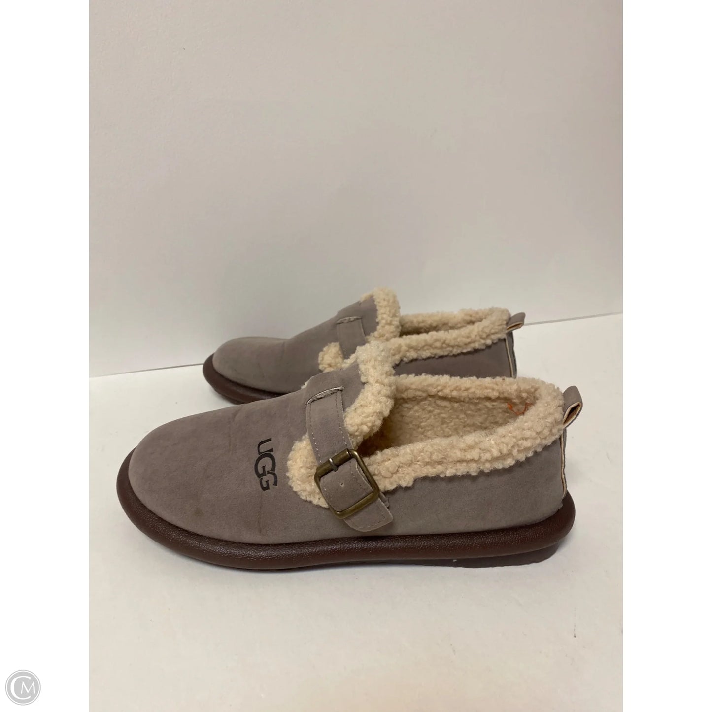 Slippers Designer By Ugg In Grey, Size: 8