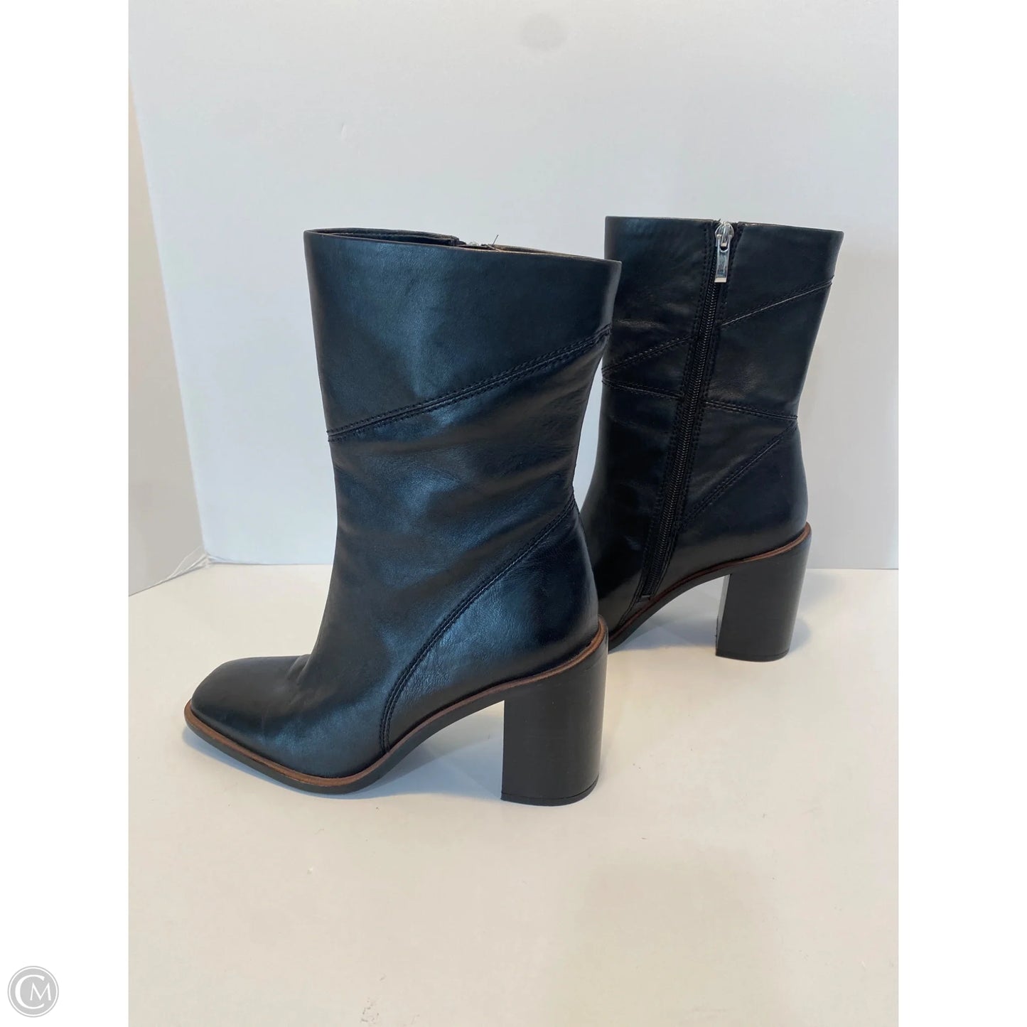 Boots Mid-calf Heels By Franco Sarto In Black, Size: 8