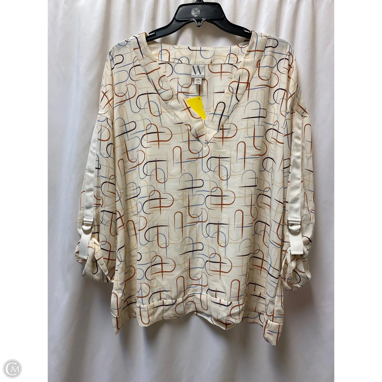 Top Long Sleeve By Worthington In Cream, Size: Xxl