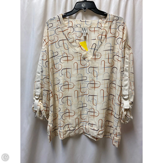 Top Long Sleeve By Worthington In Cream, Size: Xxl