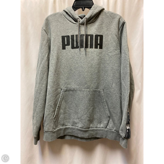 Athletic Sweatshirt Hoodie By Puma In Grey, Size: Xl