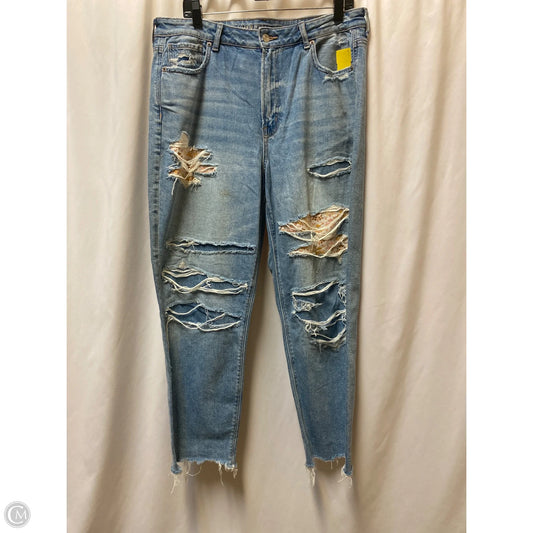 Jeans Straight By American Eagle In Blue Denim, Size: 16