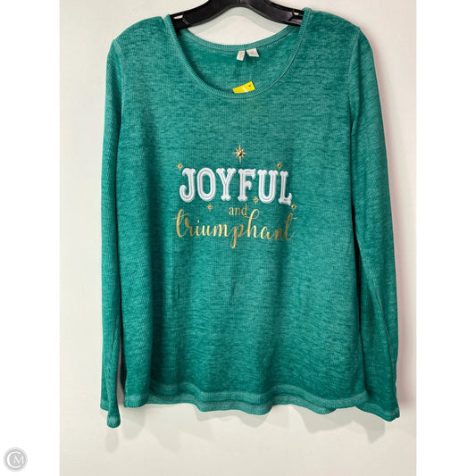 Top Long Sleeve By Cato In Green, Size: M