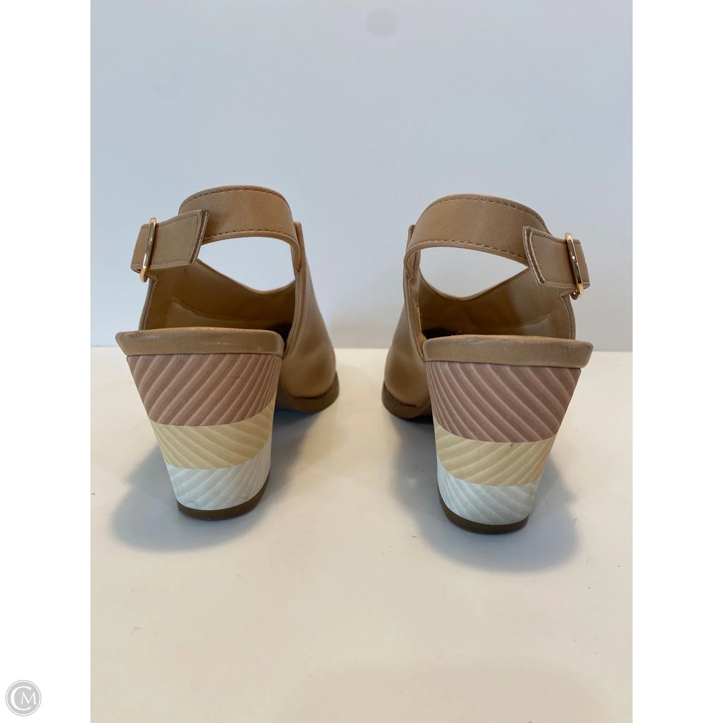 Shoes Heels Block By Comfort Casual In Tan, Size: 7