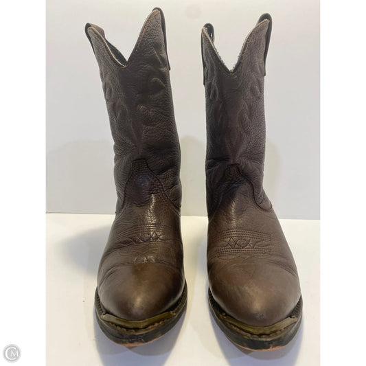 Boots Leather By Clothes Mentor In Brown, Size: 7.5