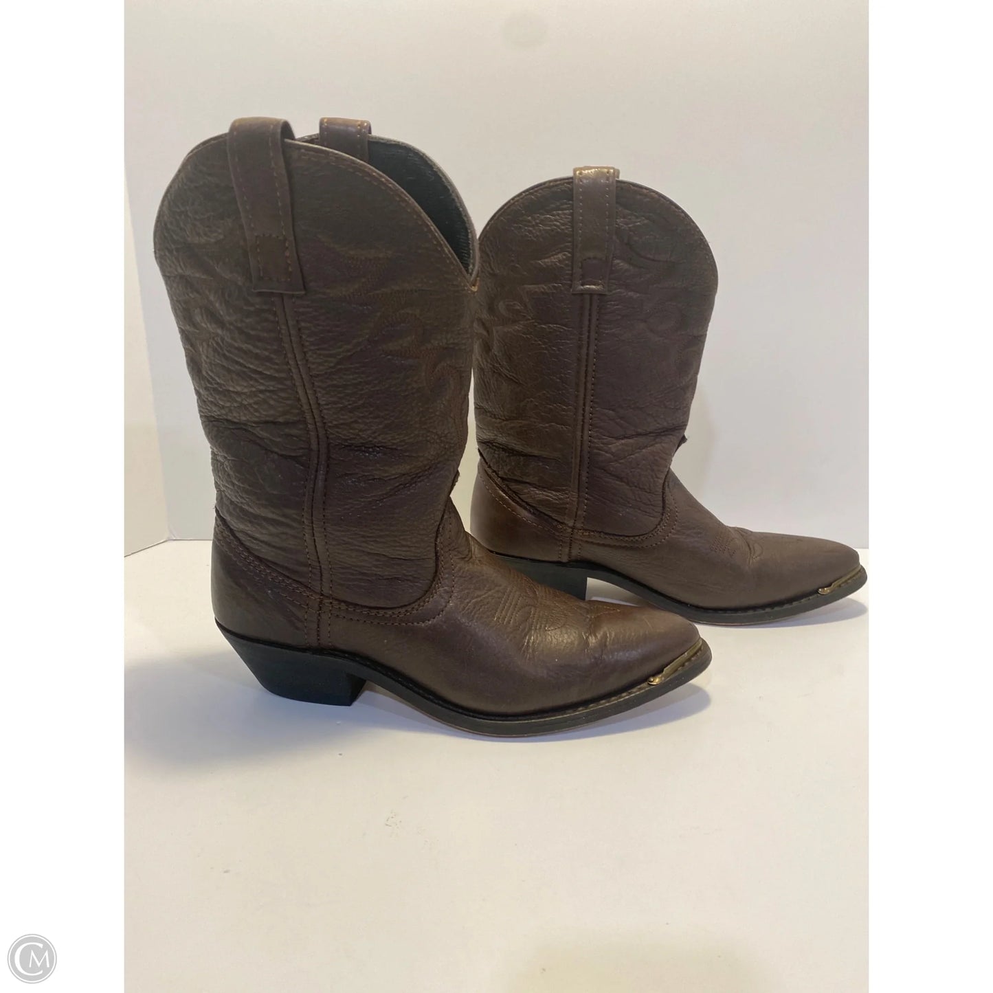Boots Leather By Clothes Mentor In Brown, Size: 7.5
